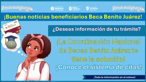 Becas para el Bienestar Benito Juárez - ¿Deseas información de tu trámite? ¡Conoce el sistema de citas! La Coordinación Nacional de Becas para el Bienestar Benito Juárez está para atenderte