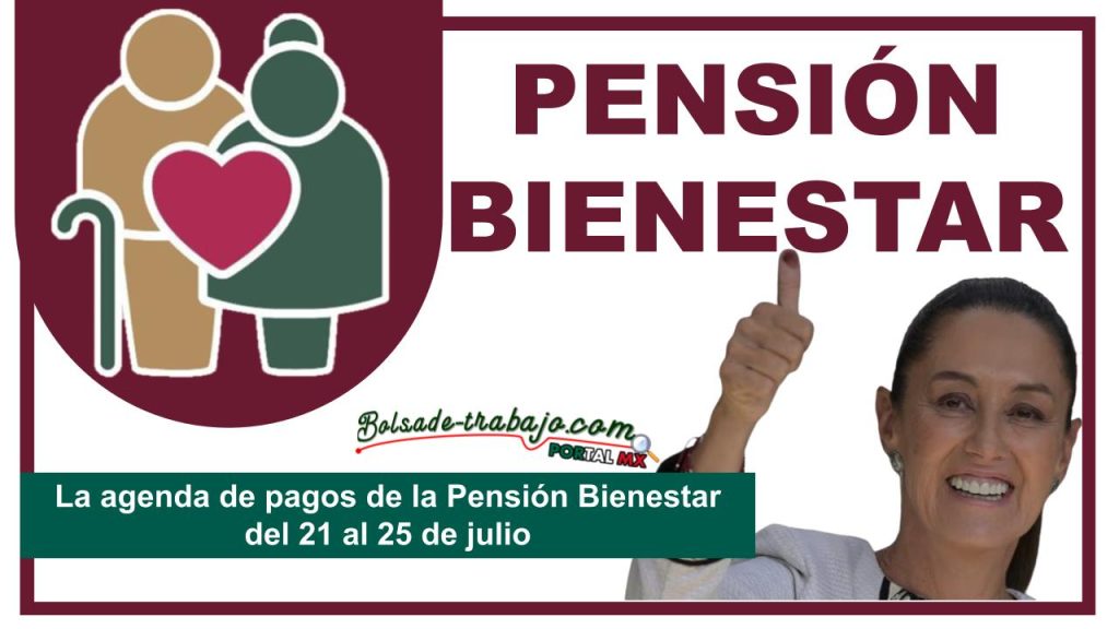 La agenda de pagos de la Pensión Bienestar del 21 al 25 de julio