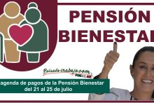 La agenda de pagos de la Pensión Bienestar del 21 al 25 de julio