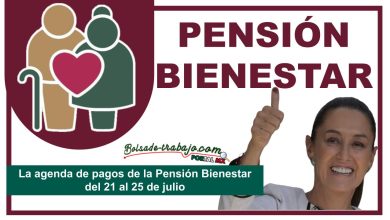 La agenda de pagos de la Pensión Bienestar del 21 al 25 de julio