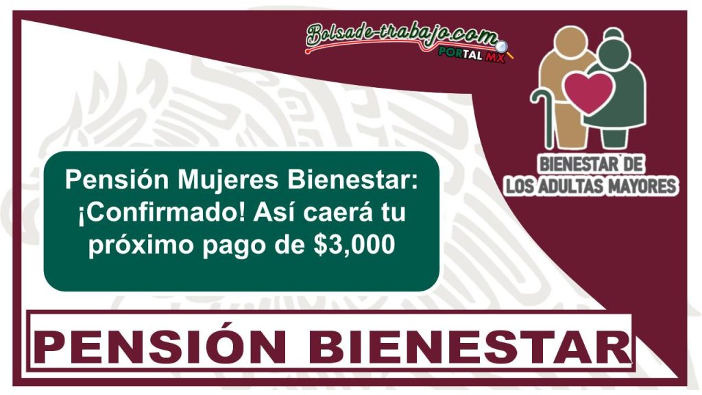 Pensión Mujeres Bienestar: ¡Confirmado! Así caerá tu próximo pago de $3,000
