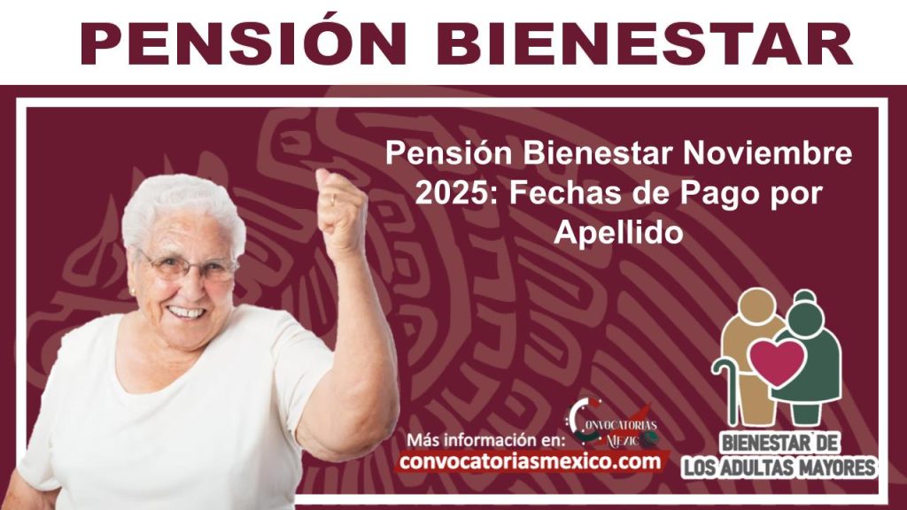 Pensión Bienestar Noviembre 2025: Fechas de Pago por Apellido