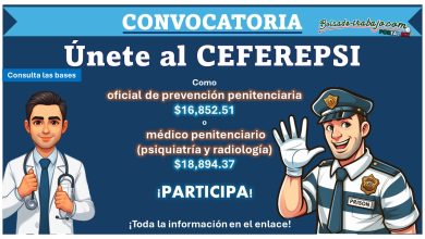 CEFEREPSI abre reclutamiento para oficial oficial de prevención penitenciaria con sueldo de $16,852.51 y médico penitenciario (psiquiatría y radiología) con sueldo de $18,894.37, aquí toda la información