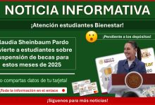 Claudia Sheinbaum Pardo advierte a estudiantes sobre suspensión de becas para estos meses de 2025