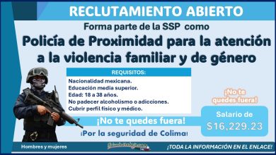 Con salario de $16,229.23, Colima ofrece a ser parte de sus policías de proximidad para la atención a la violencia familiar y de género ¡Estos son los requisitos para aplicar!