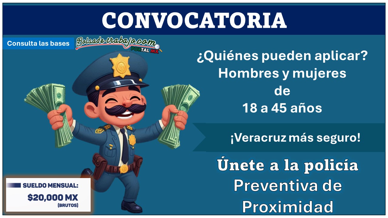 Con sueldo de $20,000 MX (brutos) el municipio de Orizaba, Veracruz está invitando a ser parte de su equipo de trabajo como Policía Preventivo de Proximidad ¿Conoces las bases de participación?