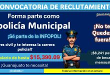 Con sueldo de hasta $15,390.09 pesos, el Instituto para la Formación Policial (INFOPOL) invita a unirse al área de policía municipal ¡Estos son los requisitos!