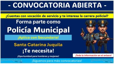 Conoce la convocatoria de reclutamiento de Santa Catarina Juquila y forma parte de su Dirección de Seguridad Pública Municipal con estudios mínimos de Secundaria