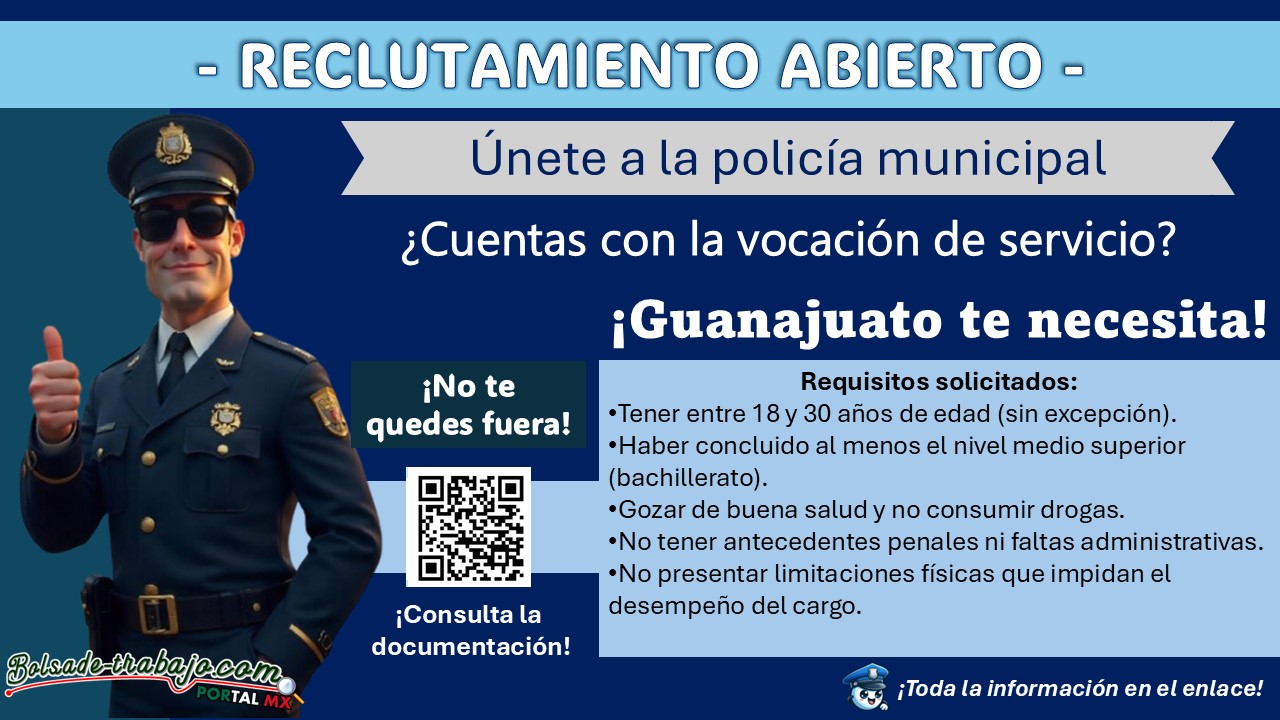 Conoce la convocatoria de reclutamiento policial de Acámbaro, Guanajuato ¡Estos son los requisitos solicitados! 1 Conoce la convocatoria de reclutamiento policial de Acámbaro, Guanajuato ¡Estos son los requisitos solicitados!
