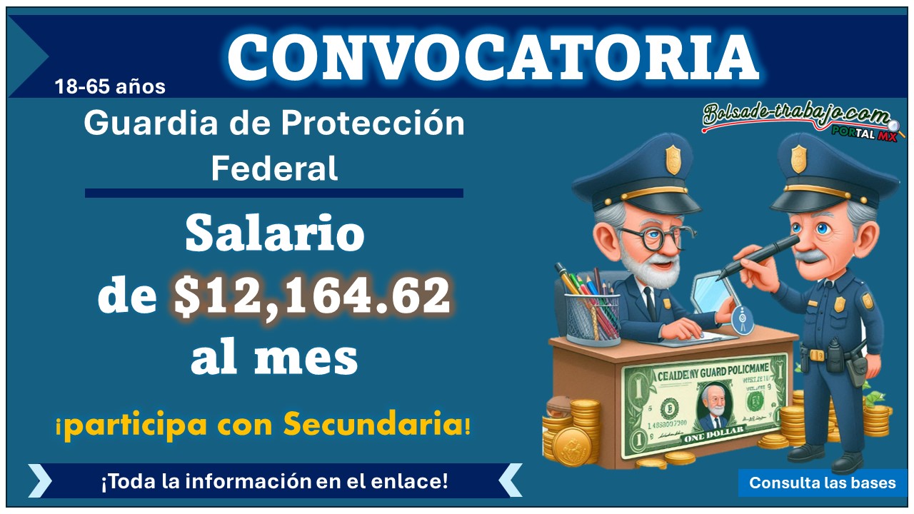 Conoce las fechas de reclutamiento presencial para Guardia de Protección Federal con goce de sueldo de $12,164.62 – Aprovecha el reclutamiento en CDMX para aspirantes con Secundaria y hasta 65 años