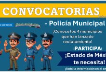 Conoce los 4 municipios del Estado de México que tiene convocatorias policiales abiertas para ciudadanos con vocación de servicio y compromiso laboral y Bachillerato concluido