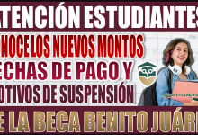 Conoce los nuevos montos, fechas de pago y motivos de suspensión de la Beca Benito Juárez