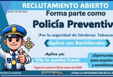 Continúa abierta la convocatoria de reclutamiento policial en el municipio de Cárdenas, Tabasco, hasta el día 20 de enero de 2025 ¡Así puedes aplicar!