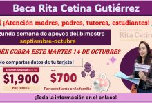 Continúa el pago de la Beca Rita Cetina Gutiérrez: ¿Quién cobra este martes 14 de octubre?