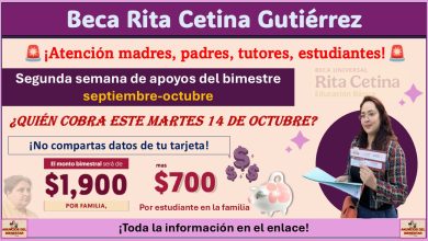 Continúa el pago de la Beca Rita Cetina Gutiérrez: ¿Quién cobra este martes 14 de octubre?