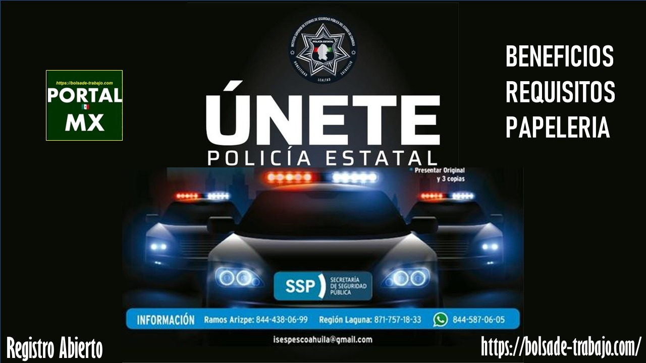 Convocatoria PolicÃ­a Estatal Coahuila