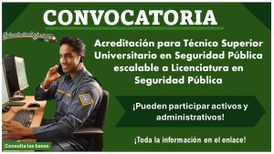 Convocatoria de acreditación para Técnico Superior Universitario en Seguridad Pública escalable a Licenciatura en Seguridad Pública ¡Participan servidores públicos Operativos y Administrativos – Conoce todos los detalles