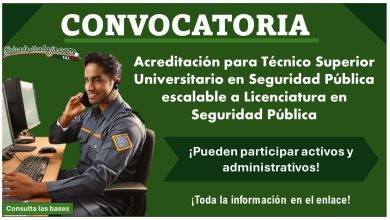 Convocatoria de acreditación para Técnico Superior Universitario en Seguridad Pública escalable a Licenciatura en Seguridad Pública ¡Participan servidores públicos Operativos y Administrativos – Conoce todos los detalles