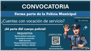 Convocatoria de reclutamiento policial en Ángel Albino Corzo, Chiapas ¡Estos son los requisitos y documentos solicitados!