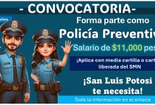 Convocatoria de reclutamiento policial - ¡Forma parte de la policía Preventiva de Villa de Pozos, San Luis Potosí y gana hasta $11,000 pesos!