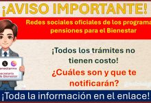 ¿Cuáles son las redes sociales oficiales de los programas y pensiones para el Bienestar?