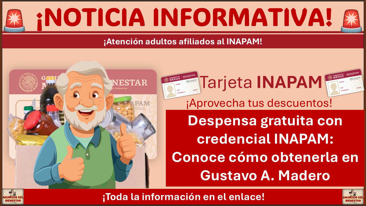 Despensa gratuita con credencial INAPAM: Conoce cómo obtenerla en Gustavo A. Madero