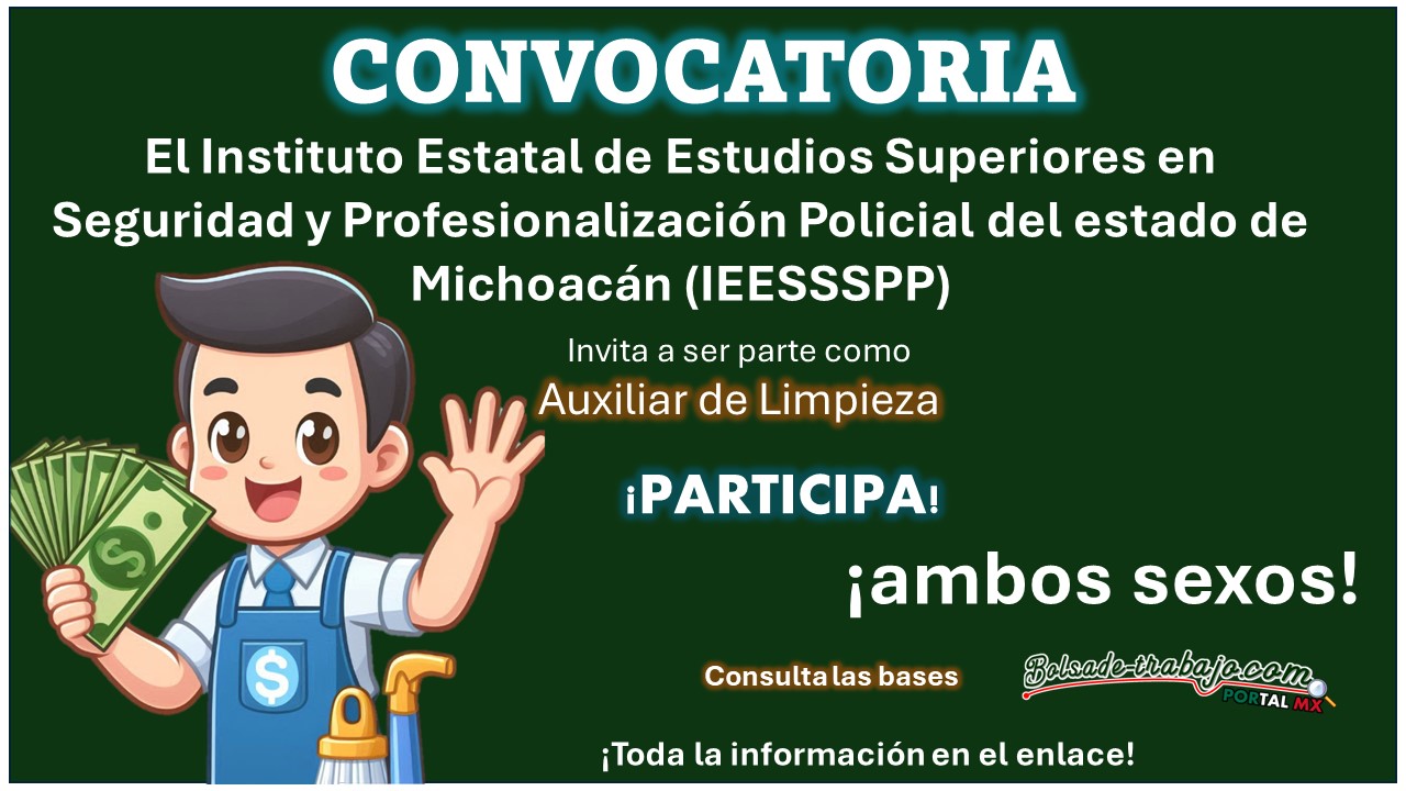 El Instituto Estatal de Estudios Superiores en Seguridad y Profesionalización Policial del estado de Michoacán (IEESSSPP) emite su convocatoria de empleo para aspirantes con estudios académicos mínimos, conoce la vacante y como aplicar