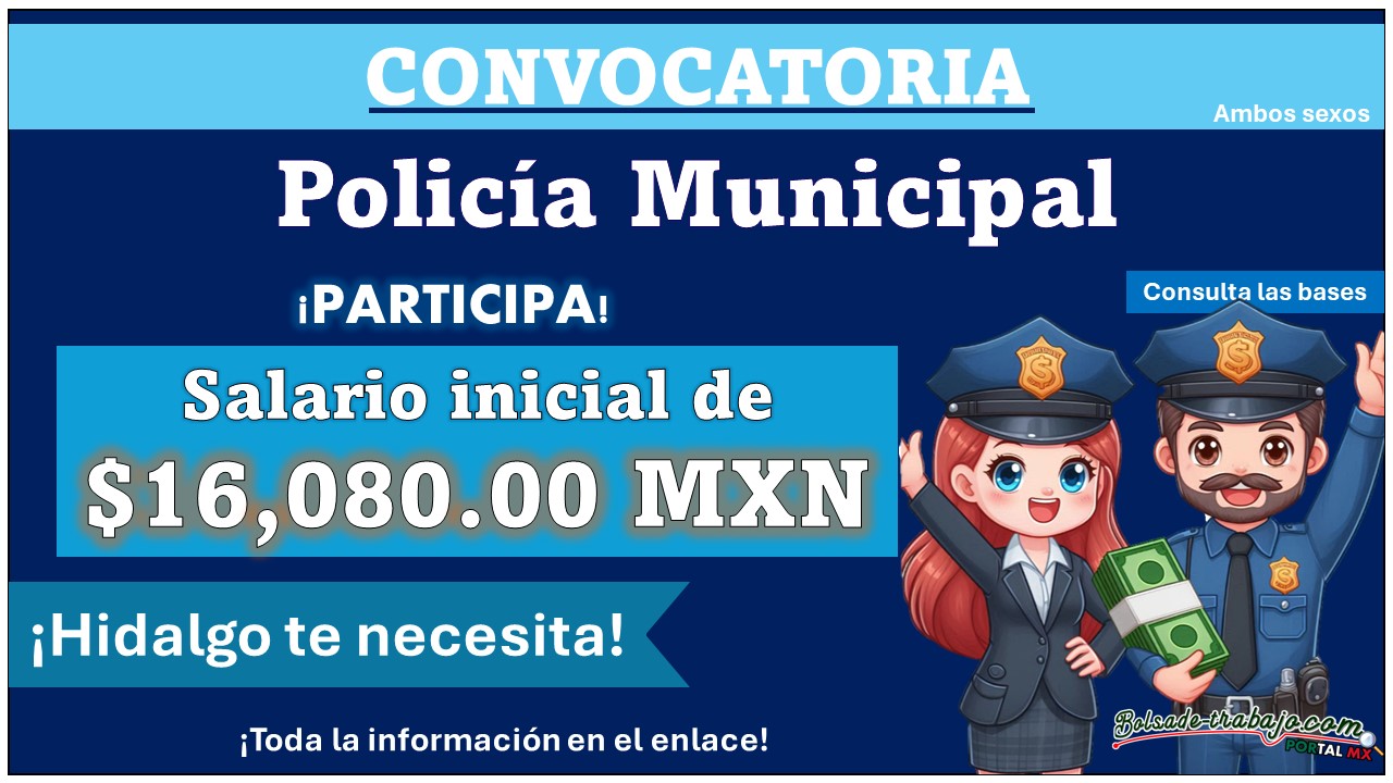 El honorable gobierno municipal de Tizayuca, Hidalgo ha lanzado su convocatoria de reclutamiento para ejercer en su policía municipal con goce de sueldo de $16,080.00 MXN, aquí te diremos como aplicar