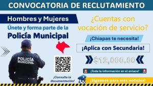 El municipio de Frontera Comalapa, Chiapas está ofreciendo un sueldo de $12,000.00 al mes a su policía municipal ¡Así puedes aplicar con Secundaria!