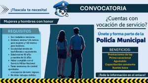 El municipio de Lázaro Cárdenas, Tlaxcala ha lanzado su convocatoria de reclutamiento policial a aspirantes con hasta 55 años
