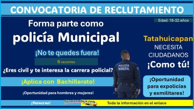 El municipio de Tatahuicapan, Veracruz, ofrece 6 vacantes para su policía municipal ¡Estos son los requisitos solicitados!