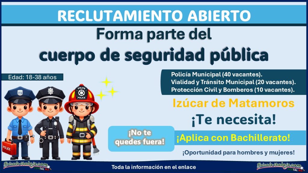 Empleo en Puebla: Únete al cuerpo de seguridad de Izúcar de Matamoros, Puebla ¡Conoce la convocatoria completa!