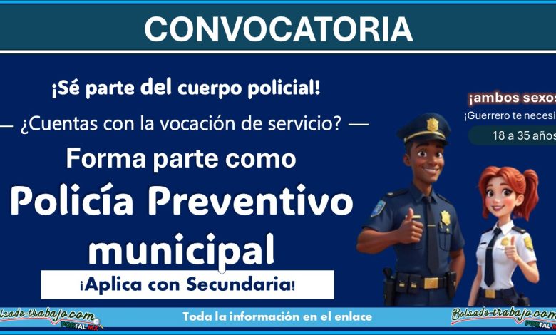 Empleo policial en Guerrero con estudios mínimos de Secundaria: Conoce la convocatoria de reclutamiento para policía preventivo municipal de Taxco