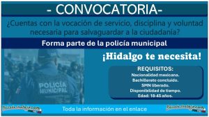 Empleo policial en Hidalgo: Conoce la convocatoria de reclutamiento del municipio de Molango ¡Esto necesitas para aplicar con hasta 45 años!