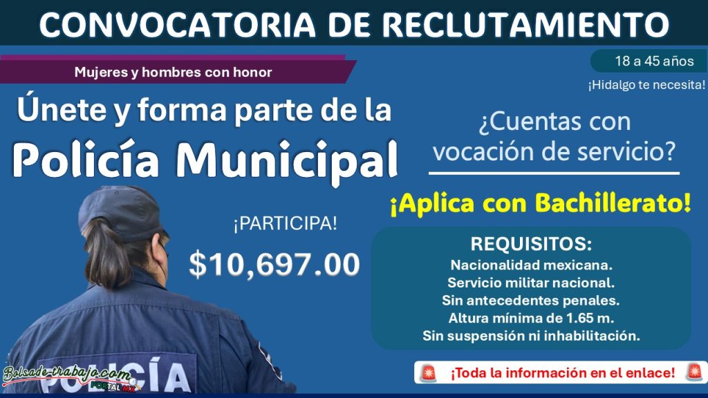 Empleo policial en Jalisco con sueldo de $10,697, estos son los requisitos y documentos solicitados por el municipio de Villa Purificación