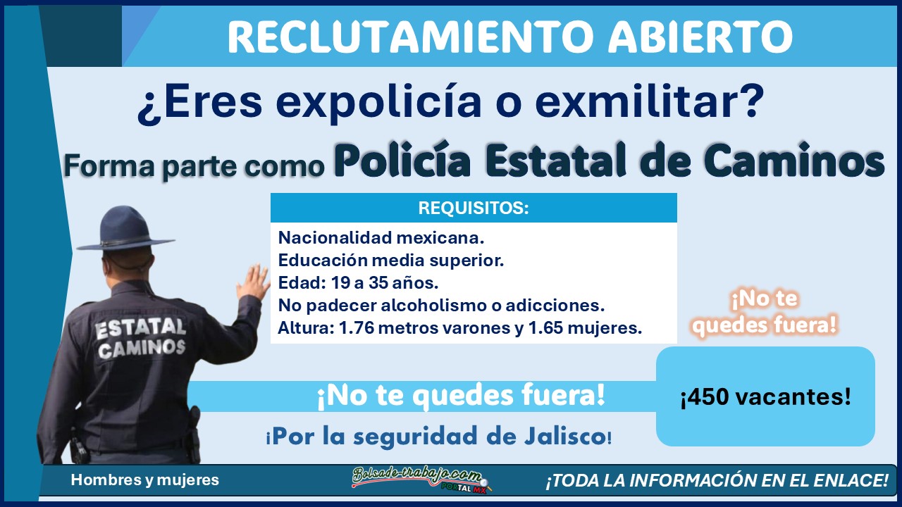 ¿Eres expolicía o exmilitar? Conoce la convocatoria del gobierno de Jalisco y aplica para una de las 450 vacantes de policía estatal de caminos ¡Estos son los requisitos y documentos solicitados!