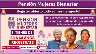 Este es el calendario para registro a la Pensión Mujeres Bienestar sin importar la letra del apellido 