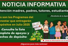Estos son los Programas del Bienestar que entregarán depósitos en Julio 2025 ¡Consulta la lista completa de apoyos y fechas de depósito!