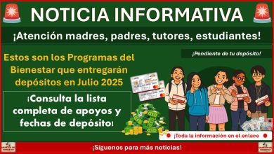 Estos son los Programas del Bienestar que entregarán depósitos en Julio 2025 ¡Consulta la lista completa de apoyos y fechas de depósito!