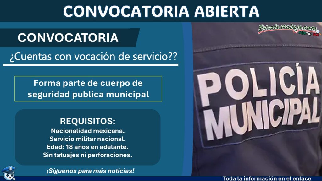Forma parte de cuerpo de seguridad publica municipal de Ébano, San Luis Potosí ¡Estos son los requisitos y documentos solicitados!