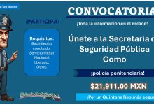 Forma parte de la policía penitenciaria – La Secretaría de Seguridad Ciudadana del estado de Quintana Roo ha lanzado convocatoria de reclutamiento ofreciendo sueldo de hasta $21,911.00 MXN