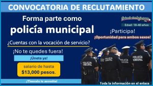 Gana hasta $13,000 pesos mensuales, forma parte de la policía municipal de Tetlanohcan, Tlaxcala ¡Conoce las bases de participación!