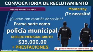 Gana hasta 35 mil pesos al mes formando parte de la policía de Monterrey ¡Aquí te compartimos los demás beneficios y como aplicar!