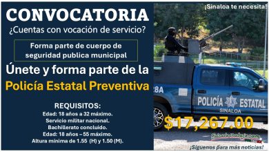 Gana un sueldo de $17,267.00 formando parte de la Policía Estatal Preventiva de Sinaloa ¡Esto necesitas para aplicar!