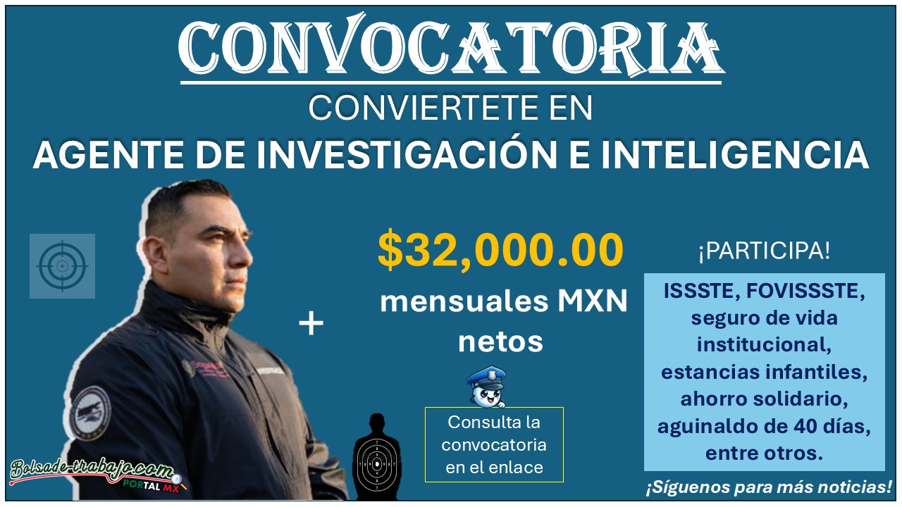 Gana un sueldo mensual de hasta $32,000.00 MXN netos como Agente de Investigación e Inteligencia de la SSPC ¡Esto necesitas para aplicar! 1 Gana un sueldo mensual de hasta $32,000.00 MXN netos como Agente de Investigación e Inteligencia de la SSPC ¡Esto necesitas para aplicar!