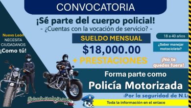 Ganar hasta $18,000 mensuales como policía motorizado en Salinas Victoria,  Nuevo León ¡Esto necesitas para aplicar!