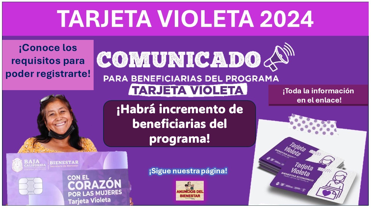 Habrá incremento de beneficiarias del programa “Tarjeta Violeta” ¡Estos son los requisitos para poder registrarte!