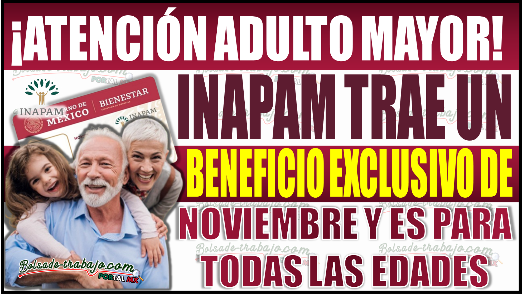 INAPAM lanza un beneficio exclusivo en noviembre para el público en general