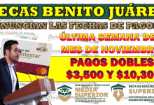 Fechas de Pago para Beneficiarios de la Beca Benito Juárez