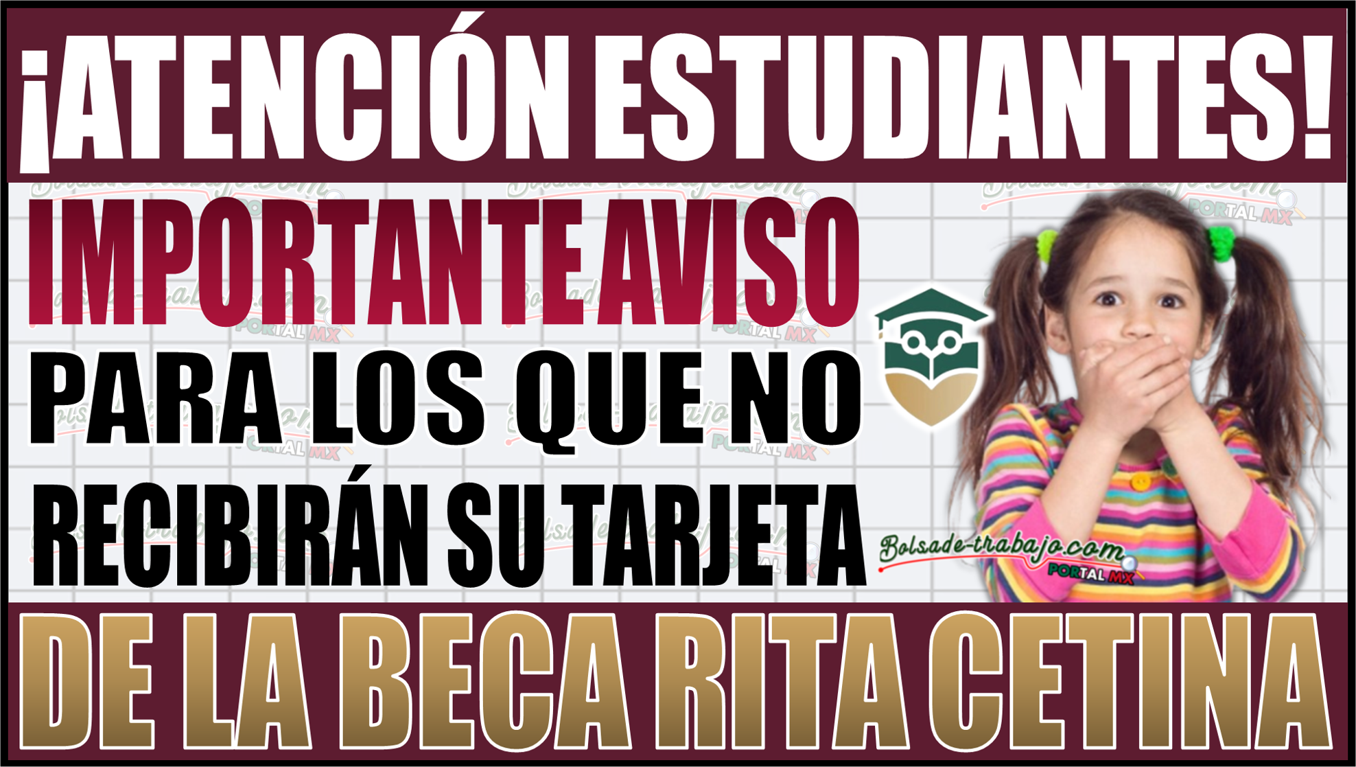 Importante aviso para estudiantes que no recibirán su tarjeta de cobro de la Beca Rita Cetina